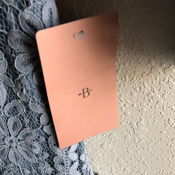 NWT Monique Lhuillier Blue Lace Tiered Dress Size 4 - Picture 5 of 12